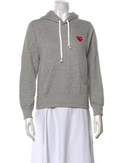 Pre-owned Comme Des Garçons Play Graphic Print Crew Neck Hoodie In Grey