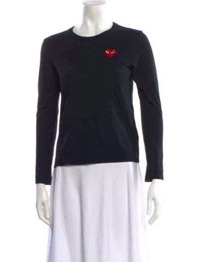 Pre-owned Comme Des Garçons Play Graphic Print Crew Neck Sweatshirt In Black