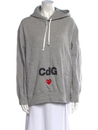 Pre-owned Comme Des Garçons Play Graphic Print Crew Neck Sweatshirt In Gray
