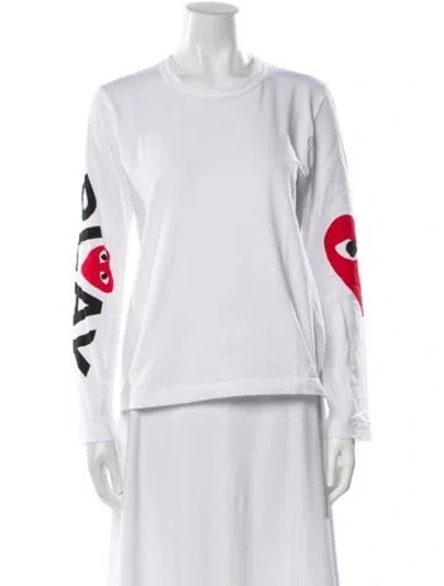 Pre-owned Comme Des Garçons Play Graphic Print Crew Neck Sweatshirt In Neutral