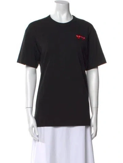 Pre-owned Comme Des Garçons Play Graphic Print Crew Neck T-shirt In Black