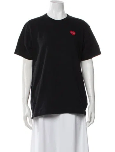 Pre-owned Comme Des Garçons Play Graphic Print Crew Neck T-shirt In Black