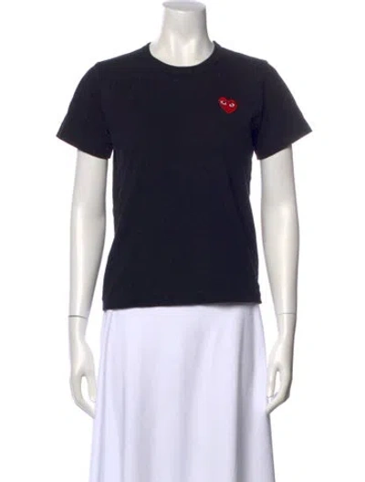 Pre-owned Comme Des Garçons Play Graphic Print Crew Neck T-shirt In Black