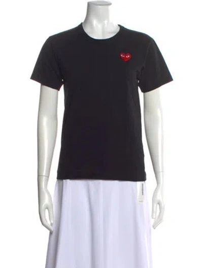 Pre-owned Comme Des Garçons Play Graphic Print Crew Neck T-shirt In Black