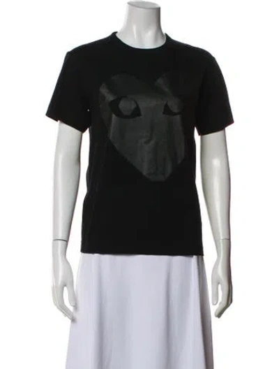 Pre-owned Comme Des Garçons Play Graphic Print Crew Neck T-shirt In Black