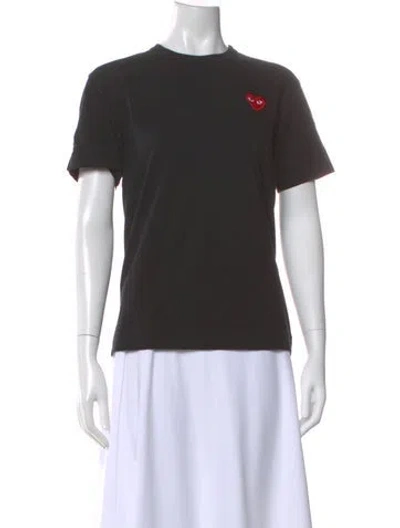 Pre-owned Comme Des Garçons Play Graphic Print Crew Neck T-shirt In Black