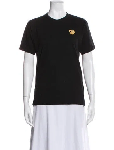 Pre-owned Comme Des Garçons Play Graphic Print Crew Neck T-shirt In Black