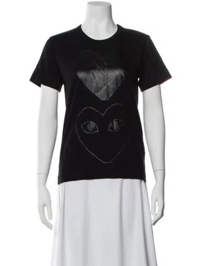 Pre-owned Comme Des Garçons Play Graphic Print Crew Neck T-shirt In Black