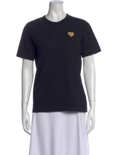 Pre-owned Comme Des Garçons Play Graphic Print Crew Neck T-shirt In Black