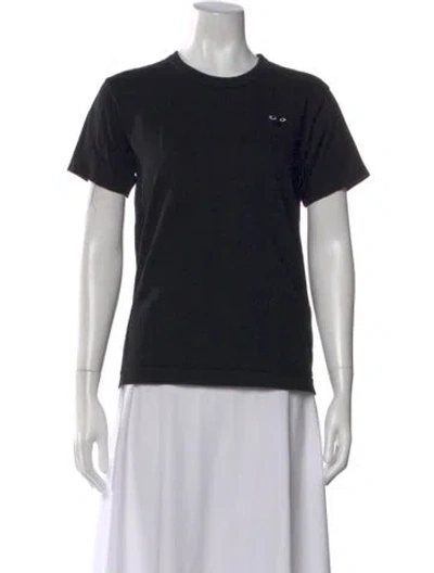 Pre-owned Comme Des Garçons Play Graphic Print Crew Neck T-shirt In Black