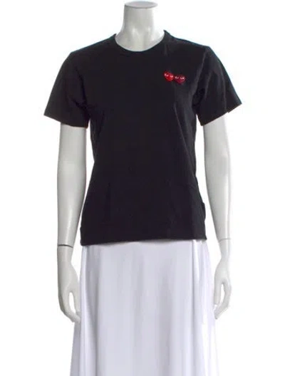 Pre-owned Comme Des Garçons Play Graphic Print Crew Neck T-shirt In Black
