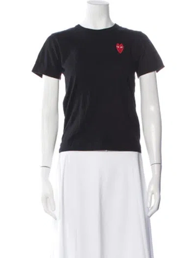 Pre-owned Comme Des Garçons Play Graphic Print Crew Neck T-shirt In Black