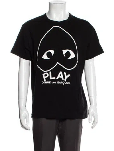 Pre-owned Comme Des Garçons Play Graphic Print Crew Neck T-shirt In Black