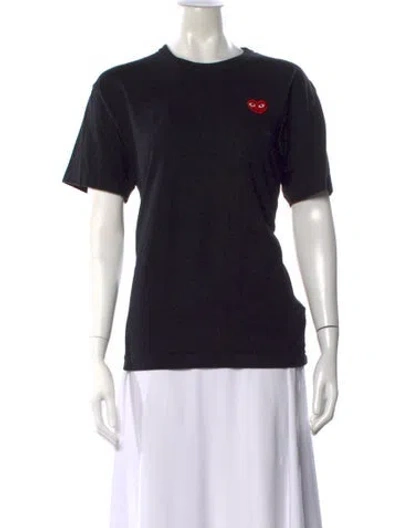 Pre-owned Comme Des Garçons Play Graphic Print Crew Neck T-shirt In Black
