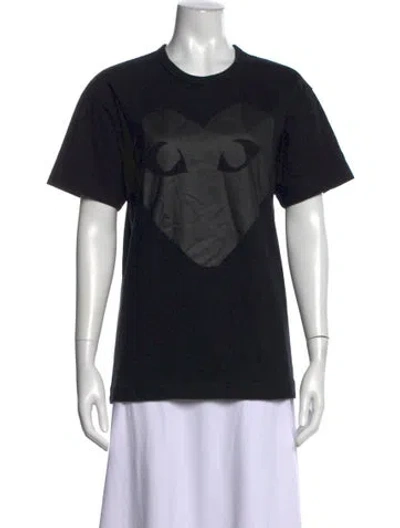 Pre-owned Comme Des Garçons Play Graphic Print Crew Neck T-shirt In Black