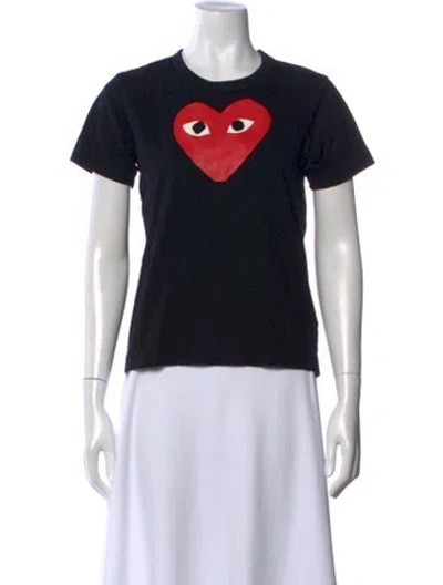 Pre-owned Comme Des Garçons Play Graphic Print Crew Neck T-shirt In Black