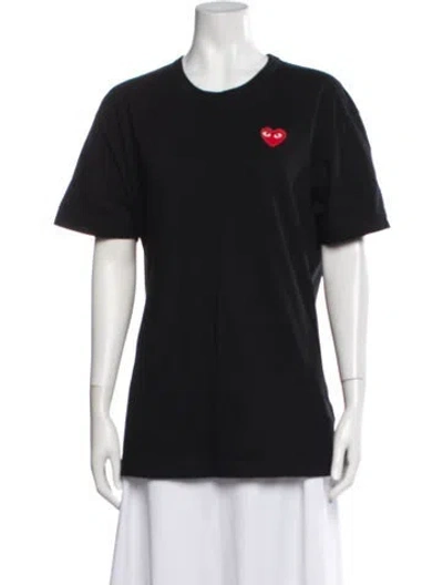 Pre-owned Comme Des Garçons Play Graphic Print Crew Neck T-shirt In Black