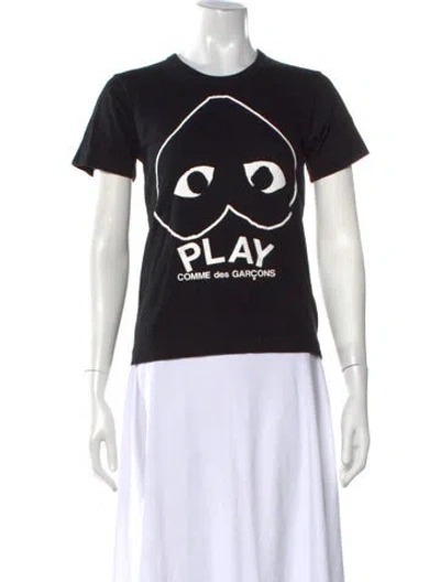 Pre-owned Comme Des Garçons Play Graphic Print Crew Neck T-shirt In Black