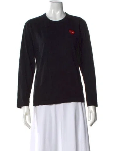 Pre-owned Comme Des Garçons Play Graphic Print Crew Neck T-shirt In Black