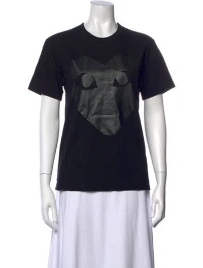 Pre-owned Comme Des Garçons Play Graphic Print Crew Neck T-shirt In Black