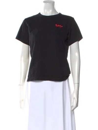 Pre-owned Comme Des Garçons Play Graphic Print Crew Neck T-shirt In Black