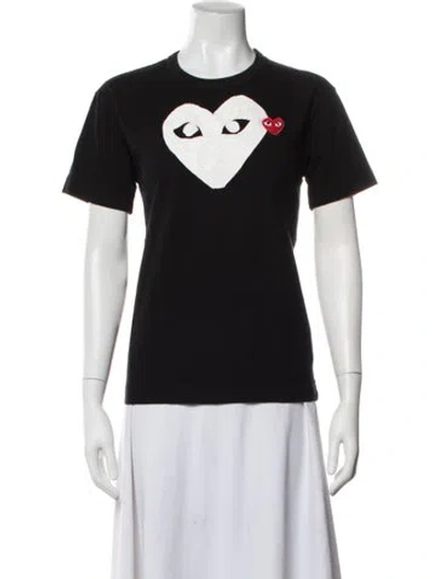 Pre-owned Comme Des Garçons Play Graphic Print Crew Neck T-shirt In Black
