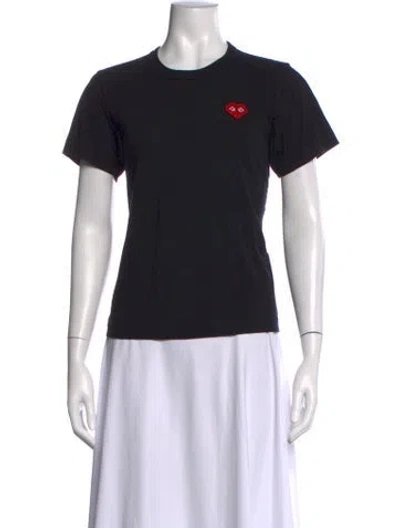 Pre-owned Comme Des Garçons Play Graphic Print Crew Neck T-shirt In Black