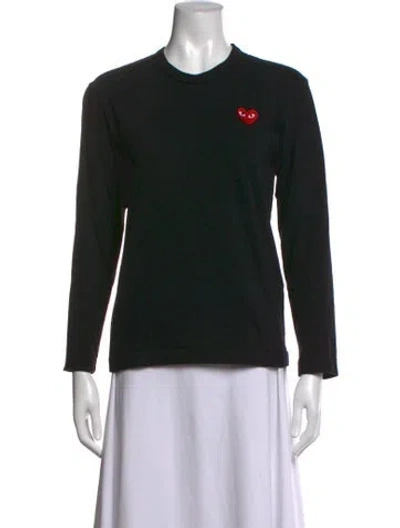 Pre-owned Comme Des Garçons Play Graphic Print Crew Neck T-shirt In Black