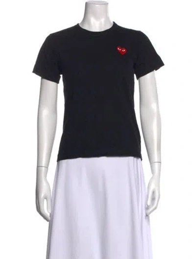 Pre-owned Comme Des Garçons Play Graphic Print Crew Neck T-shirt In Black