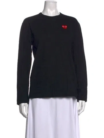 Pre-owned Comme Des Garçons Play Graphic Print Crew Neck T-shirt In Black