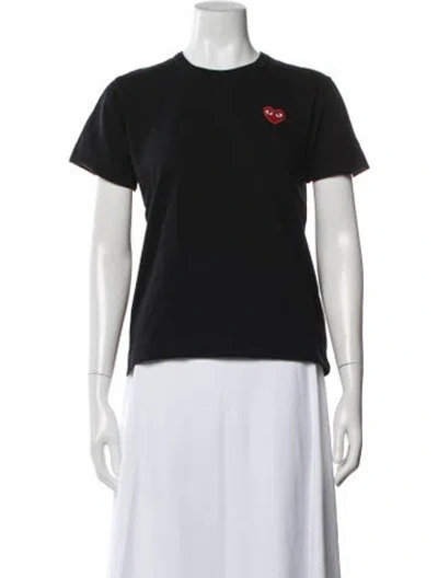 Pre-owned Comme Des Garçons Play Graphic Print Crew Neck T-shirt In Black