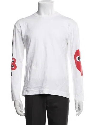 Pre-owned Comme Des Garçons Play Graphic Print Crew Neck T-shirt In Black