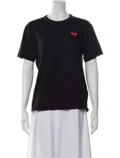 Pre-owned Comme Des Garçons Play Graphic Print Crew Neck T-shirt In Black