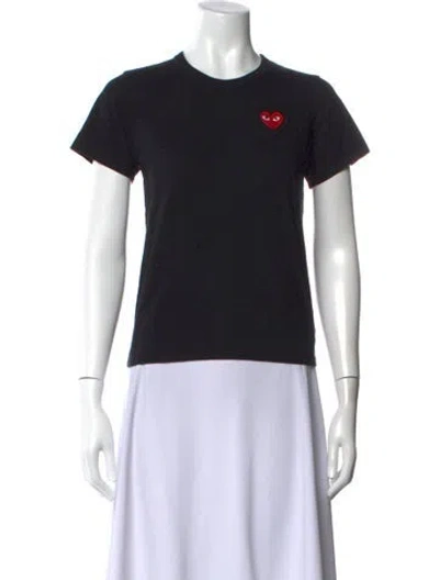 Pre-owned Comme Des Garçons Play Graphic Print Crew Neck T-shirt In Black