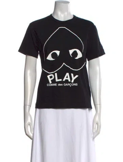 Pre-owned Comme Des Garçons Play Graphic Print Crew Neck T-shirt In Black