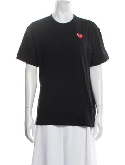 Pre-owned Comme Des Garçons Play Graphic Print Crew Neck T-shirt In Black
