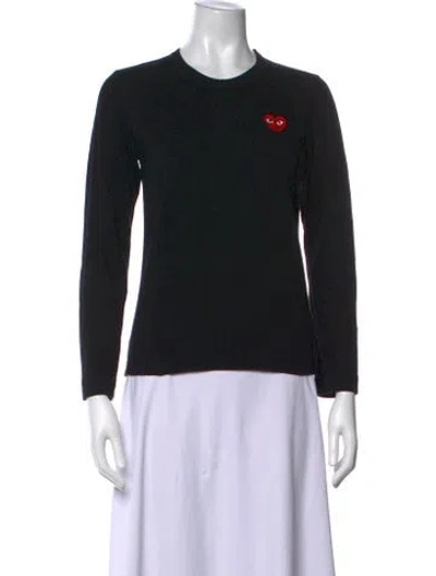 Pre-owned Comme Des Garçons Play Graphic Print Crew Neck T-shirt In Black
