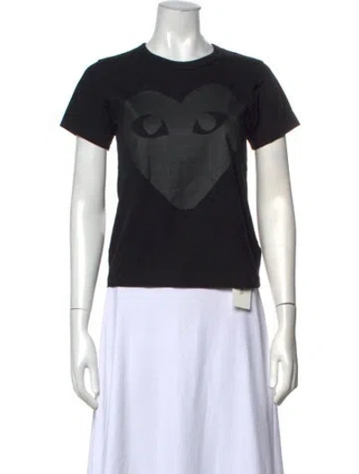 Pre-owned Comme Des Garçons Play Graphic Print Crew Neck T-shirt In Black
