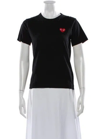 Pre-owned Comme Des Garçons Play Graphic Print Crew Neck T-shirt In Black