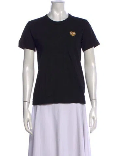 Pre-owned Comme Des Garçons Play Graphic Print Crew Neck T-shirt In Black