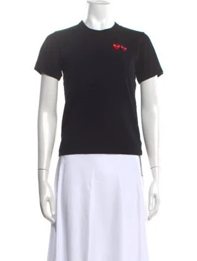 Pre-owned Comme Des Garçons Play Graphic Print Crew Neck T-shirt In Black