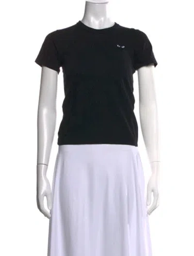 Pre-owned Comme Des Garçons Play Graphic Print Crew Neck T-shirt In Black