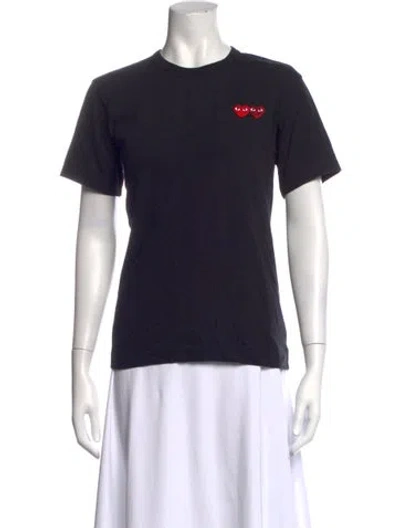 Pre-owned Comme Des Garçons Play Graphic Print Crew Neck T-shirt In Black