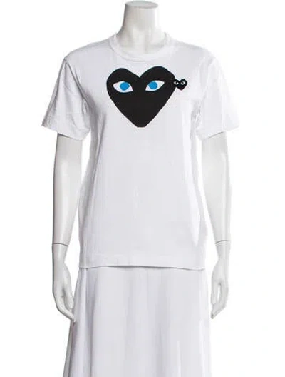Pre-owned Comme Des Garçons Play Graphic Print Crew Neck T-shirt In Black/white