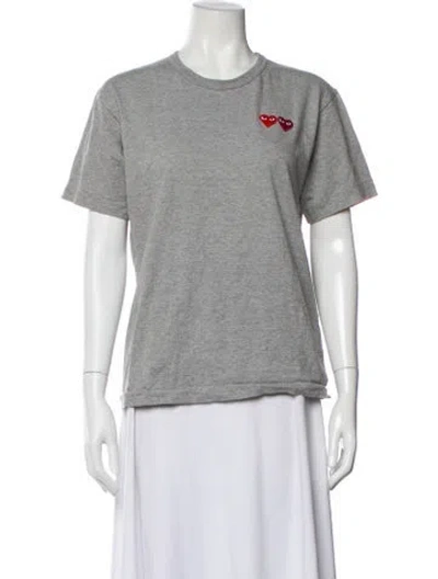 Pre-owned Comme Des Garçons Play Graphic Print Crew Neck T-shirt In Blue