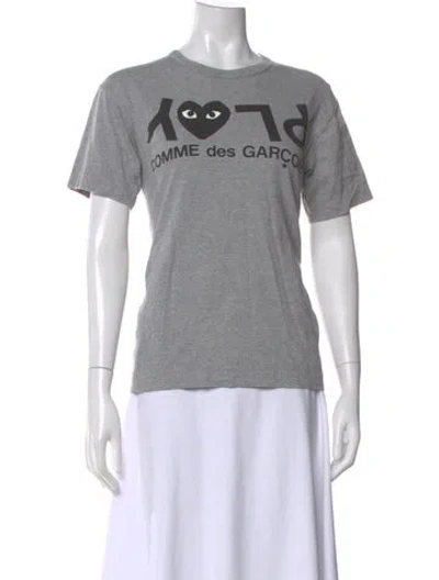 Pre-owned Comme Des Garçons Play Graphic Print Crew Neck T-shirt In Gray
