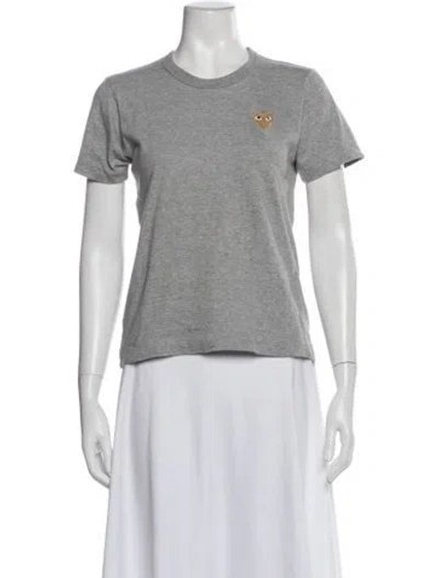 Pre-owned Comme Des Garçons Play Graphic Print Crew Neck T-shirt In Gray
