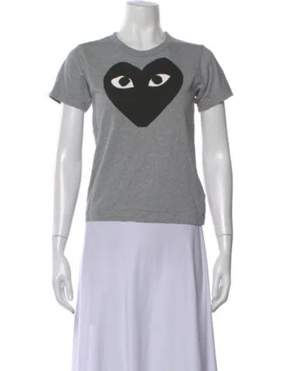 Pre-owned Comme Des Garçons Play Graphic Print Crew Neck T-shirt In Gray