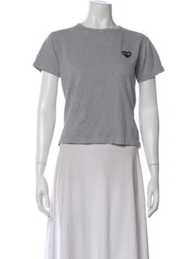 Pre-owned Comme Des Garçons Play Graphic Print Crew Neck T-shirt In Gray