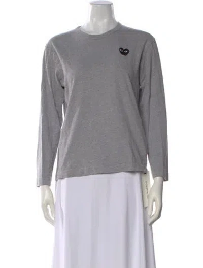 Pre-owned Comme Des Garçons Play Graphic Print Crew Neck T-shirt In Gray